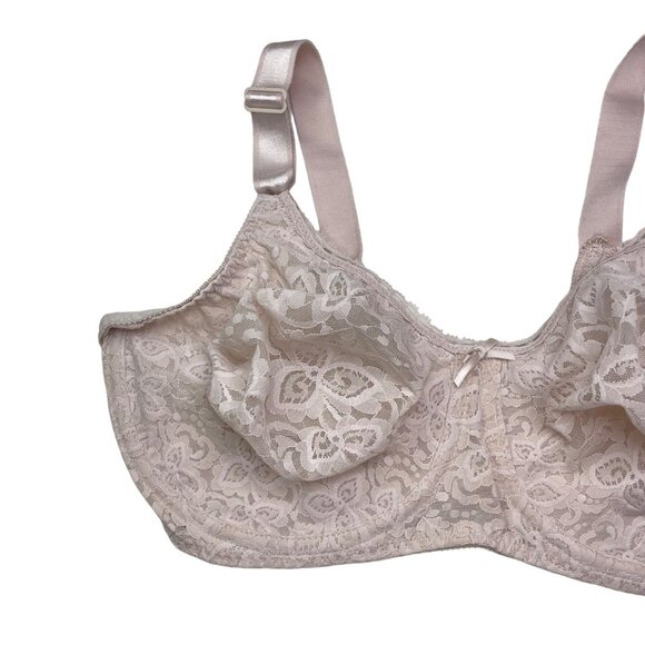 Bali 38DD Tan Lace Seamless Bra Unlined Underwire Adjustable Straps Intimates - Picture 2 of 12